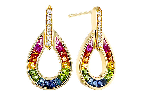 A320-58031: EARRINGS 1.18 MULTI-COLOR SAPP 1.25 TGW