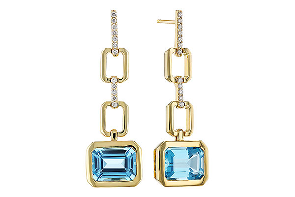 A320-59831: EARRINGS 3.20 BLUE TOPAZ 3.32 TGW (8x6MM BT)