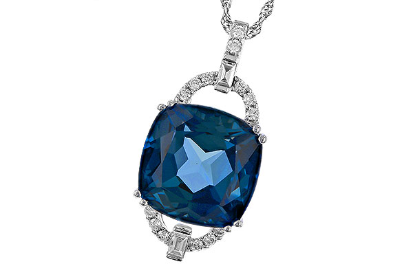 B320-56240: NECK 9.00 LONDON BLUE TOPAZ 9.20 TGW (12MM LBT)