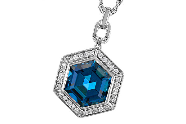 C320-57140: NECK 3.40 LONDON BLUE TOPAZ 3.55 TGW (9MM LBT)