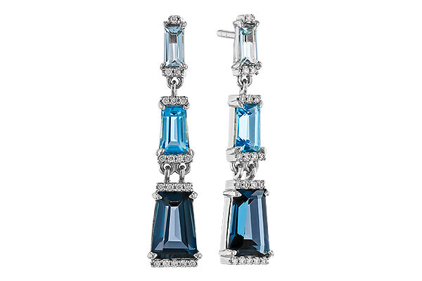 C320-58940: EARRINGS 2.55 BLUE TOPAZ 2.62 TGW