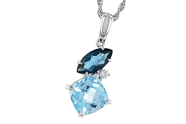 E320-58913: NECKLACE 2.37 TW BLUE TOPAZ 2.40 TGW