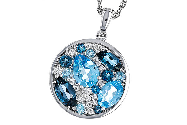 F320-58940: NECKLACE 2.31 TW BLUE TOPAZ 2.48 TGW