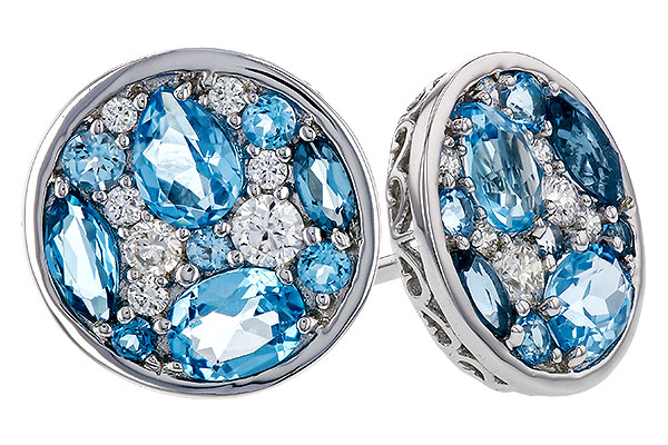 H320-58940: EARRINGS 1.02 TW BLUE TOPAZ 1.18 TGW